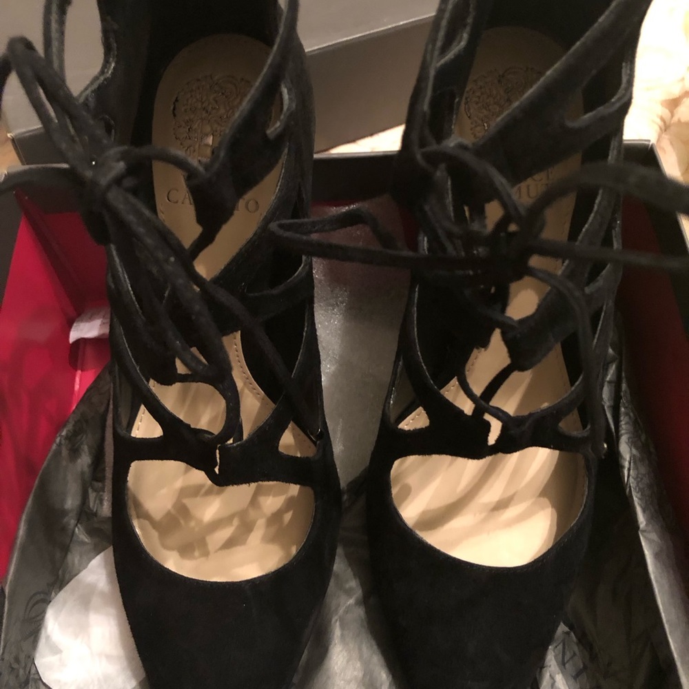 Vince Camuto Bodell Black Suede Women Heels